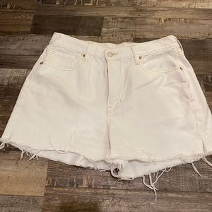 American Eagle White High Waisted Mom Jean Shorts